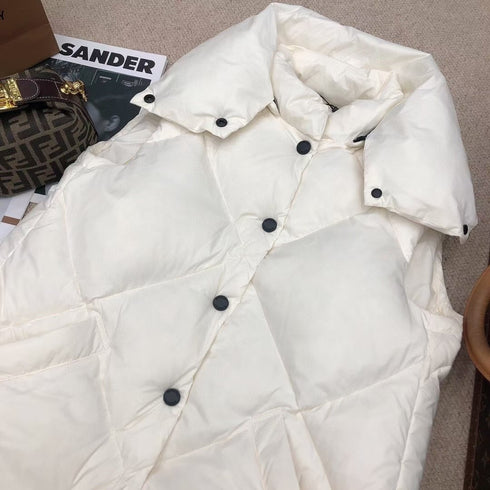 Burberry Long Diamond-Quilted Down Vest