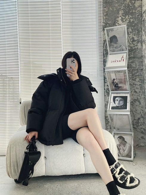 AMI Paris Hooded Quilted Puffer Jacket