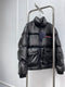 Prada Black Convertible Puffer Jacket with Red Chest Stripe