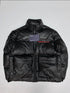 Prada Black Convertible Puffer Jacket with Red Chest Stripe