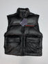 Prada Black Convertible Puffer Jacket with Red Chest Stripe