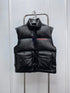 Prada Black Convertible Puffer Jacket with Red Chest Stripe