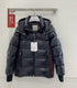 Moncler Color-Block Hooded Short Down Coat