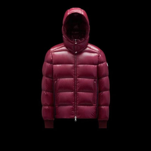 Moncler Color-Block Hooded Short Down Coat