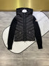 Moncler Hooded Knit Sleeve Down Jacket