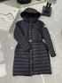 Moncler Women’s Belted Hooded Long Down Coat