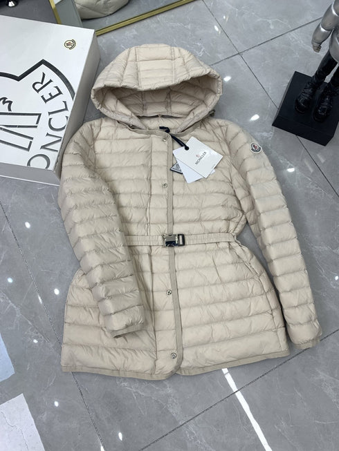 Moncler Belted Hooded Puffer Coat
