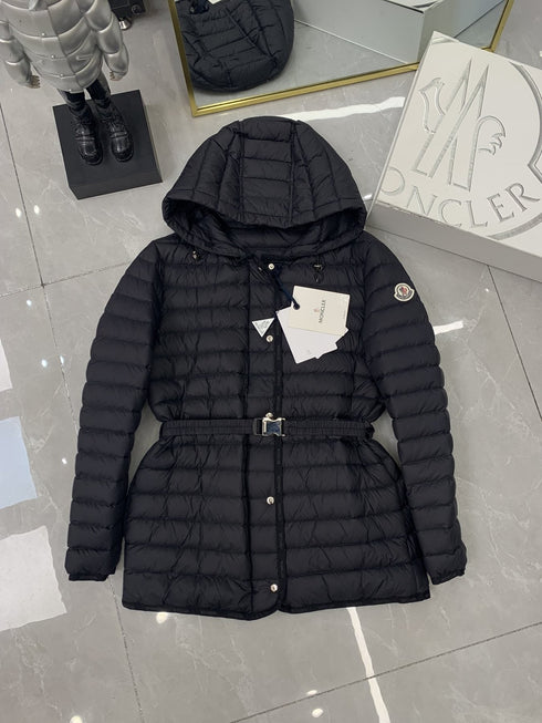 Moncler Belted Hooded Puffer Coat