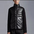 Moncler Black Hybrid Quilted Knit Zip Coat