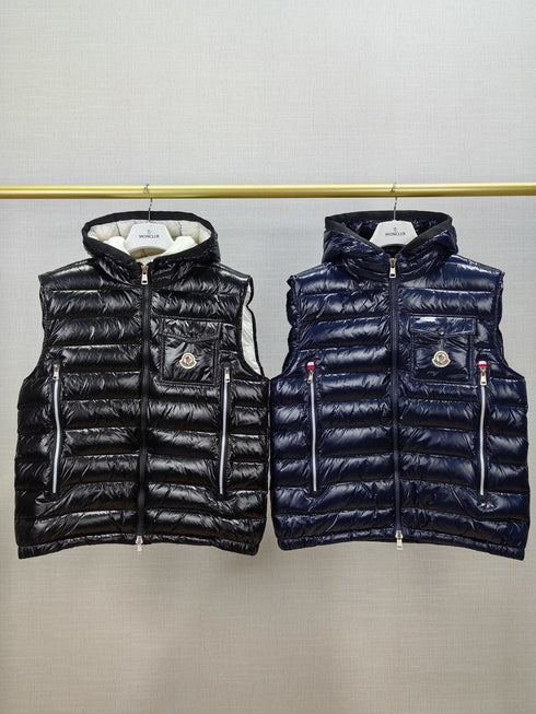 Moncler Hooded Quilted Down Vest
