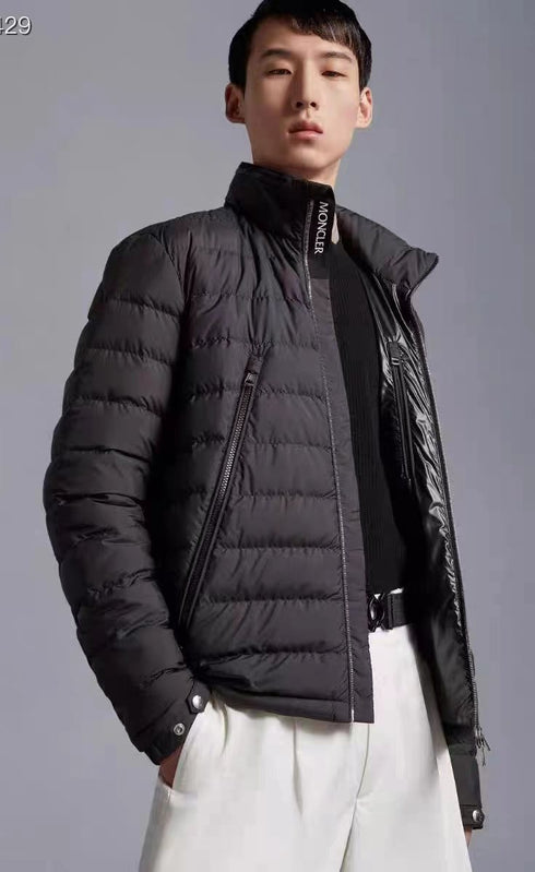 Moncler Black Quilted Zip-Front Puffer Coat