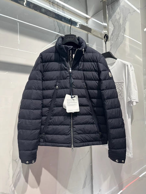 Moncler Black Stand-Collar Quilted Puffer Coat