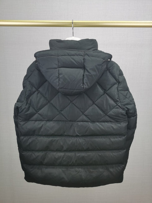 Moncler Men's Quilted Short Down Coat with Detachable Hood