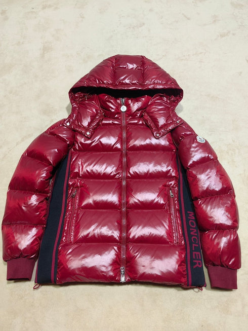 Moncler Glossy Knit-Panel Short Down Coat