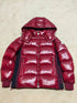 Moncler Glossy Knit-Panel Short Down Coat