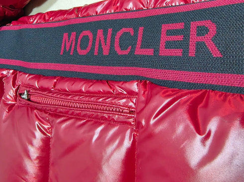 Moncler Glossy Knit-Panel Short Down Coat
