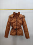 Moncler Women's Fur-Trim Hood Belted Short Down Coat