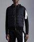 Moncler Hooded Hybrid Quilted Knit Puffer Jacket