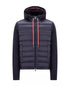 Moncler Quilted Knit-Sleeve Hooded Jacket