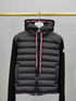 Moncler Quilted Knit-Sleeve Hooded Jacket