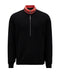 Moncler Rib-Knit Striped Collar Quarter-Zip Sweater