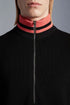 Moncler Rib-Knit Striped Collar Quarter-Zip Sweater