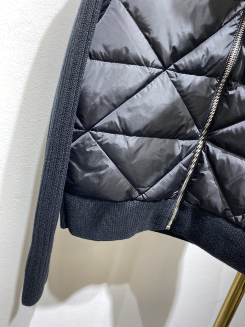 Prada Quilted Knit-Sleeve Jacket