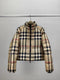 Burberry Beige and Navy Check Short Puffer Jacket