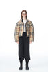 Burberry Beige and Navy Check Short Puffer Jacket