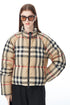 Burberry Beige and Navy Check Short Puffer Jacket