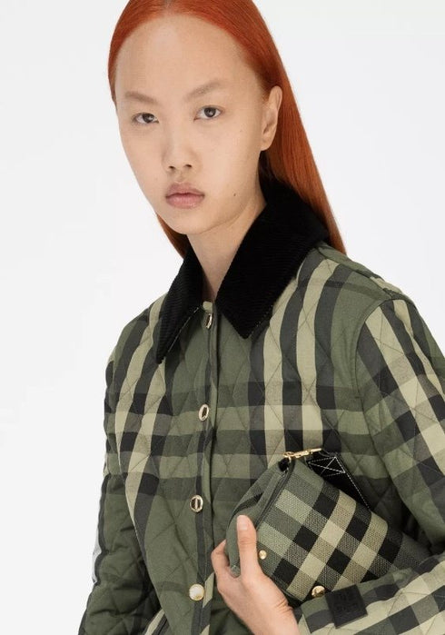 Burberry Green Check Quilted Jacket