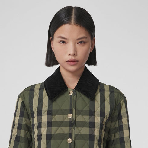 Burberry Green Check Quilted Jacket