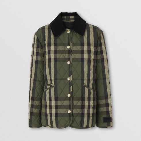 Burberry Green Check Quilted Jacket