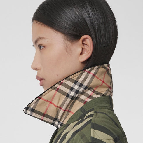 Burberry Green Check Quilted Jacket