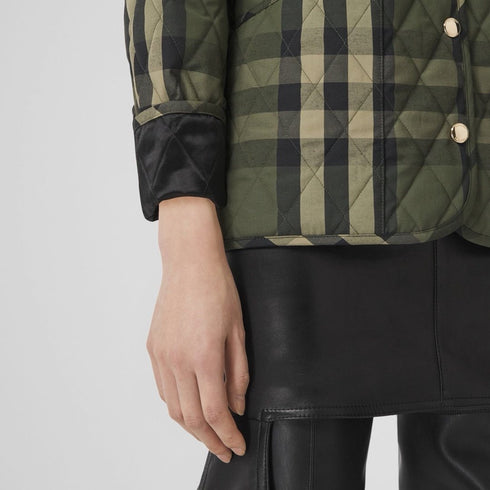 Burberry Green Check Quilted Jacket