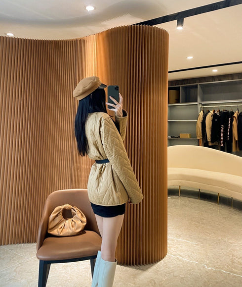 Burberry Diamond-Quilted Snap-Front Jacket