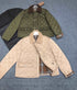 Burberry Corduroy-Collar Diamond-Quilted Jacket