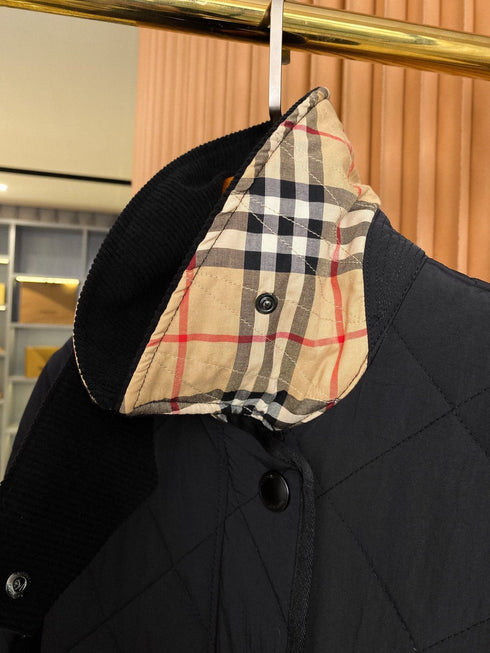 Burberry Diamond-Quilted Check-Lined Jacket