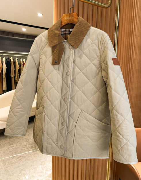 Burberry Diamond-Quilted Check-Lined Jacket