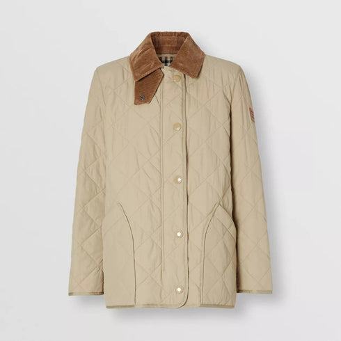 Burberry Diamond-Quilted Check-Lined Jacket