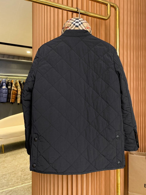 Burberry Diamond-Quilted Check-Lined Jacket