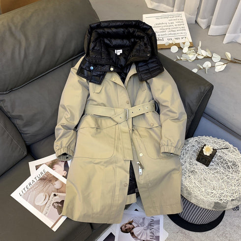 Burberry Hooded Detachable Two-Piece Long Down Jacket