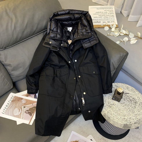 Burberry Hooded Detachable Two-Piece Long Down Jacket