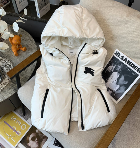 Burberry Pegasus-Emblem Hooded Down Vest