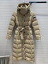 Burberry Belted Hooded Long Down Jacket
