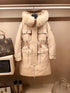 Burberry Removable Fur-Trim Hood Long Down Jacket