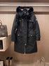 Burberry Removable Fur-Trim Hood Long Down Jacket