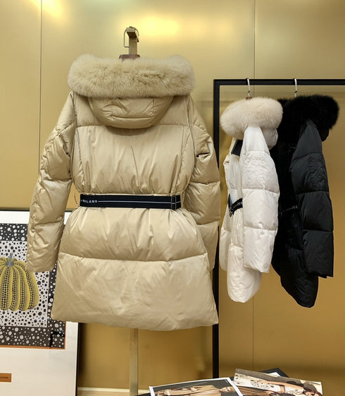 Prada Long Belted Puffer Jacket