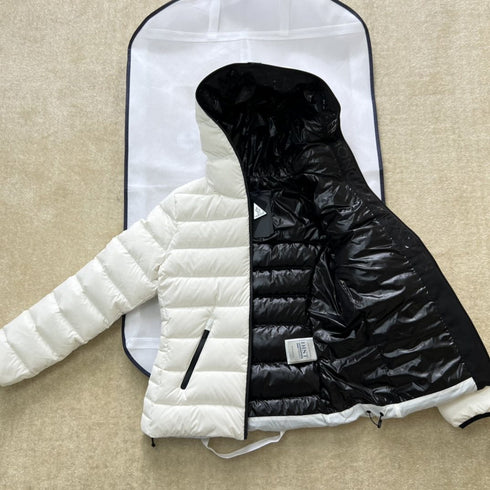 Moncler Hooded Letter Graphic Puffer Coat
