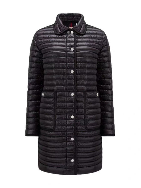 Moncler Women's Long Quilted Button-Front Down Coat